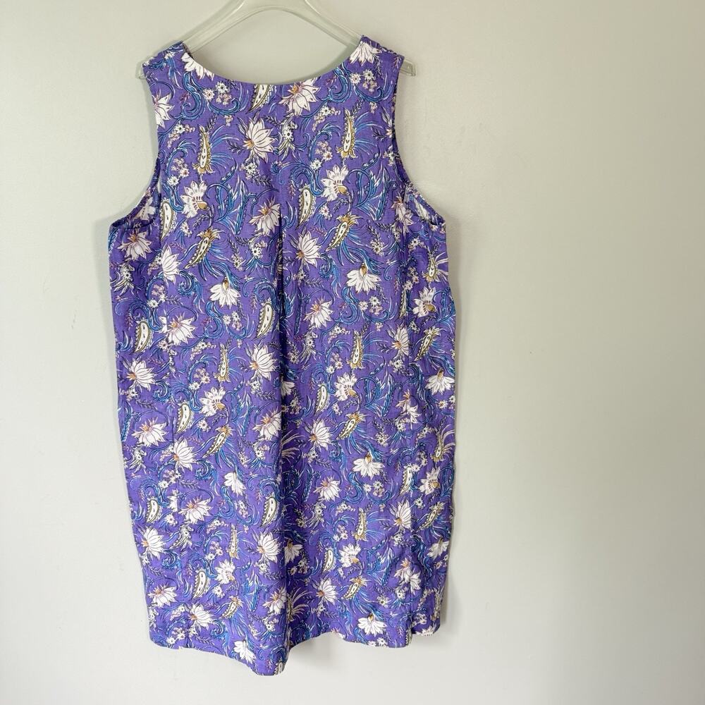 J Jill Love Linen Floral Dress L Resort Hawaiian Tropical Beach Vacation NEW - Picture 6 of 7